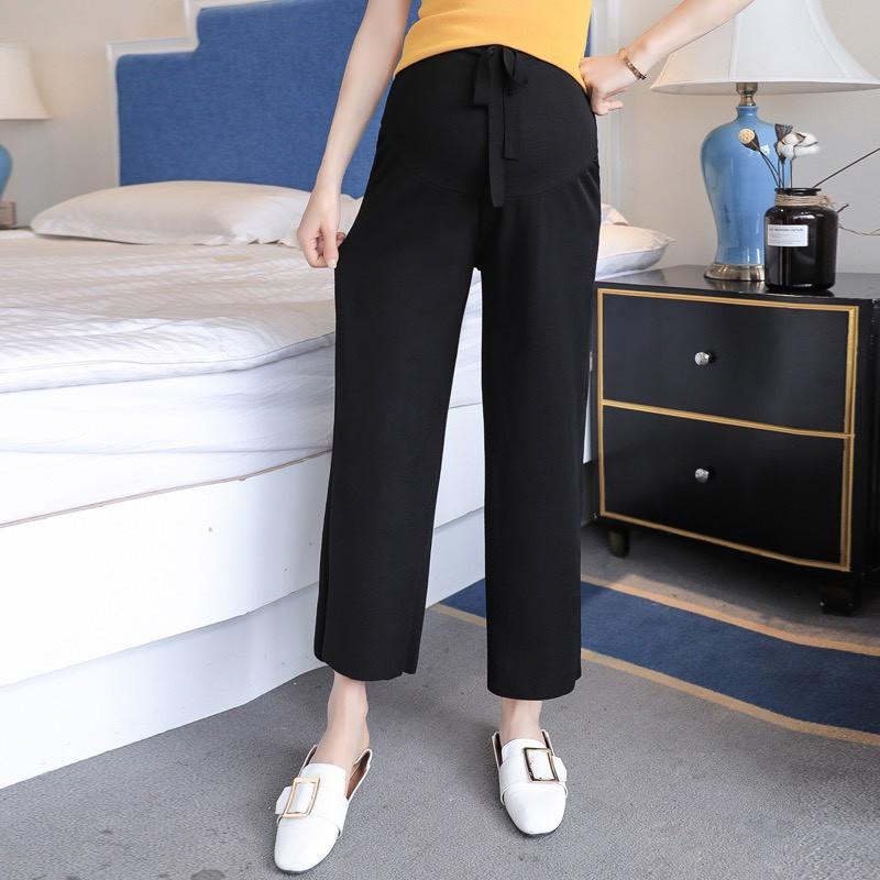 Quần bầu ống rộng dáng suông,- quần bầu VẢI COTTON TĂM mềm mát, có đáp bụng và chun chỉnh size cho b