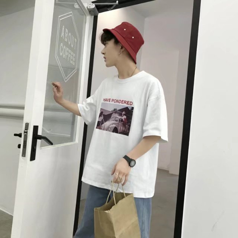 Áo T-shirt nam, tay lỡ, dễ kết hợp, phù hợp cho mùa hè, kiểu dáng rộng rãi, mẫu mới nhất TA37