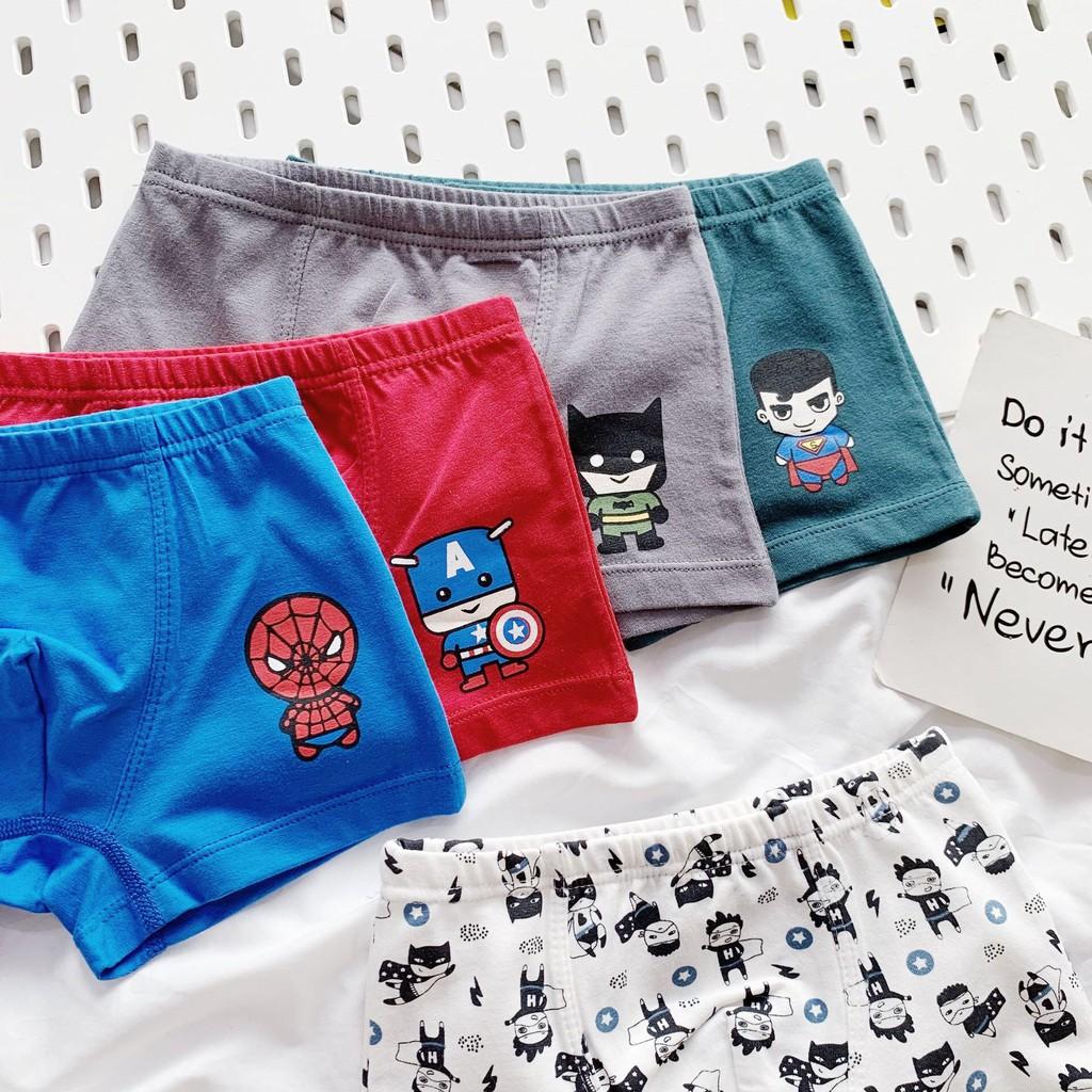 Set 5 Quần Lót Boxer Cotton Hữu Cơ In Họa Tiết Hoạt Hình Dễ Thương Cho Bé Trai