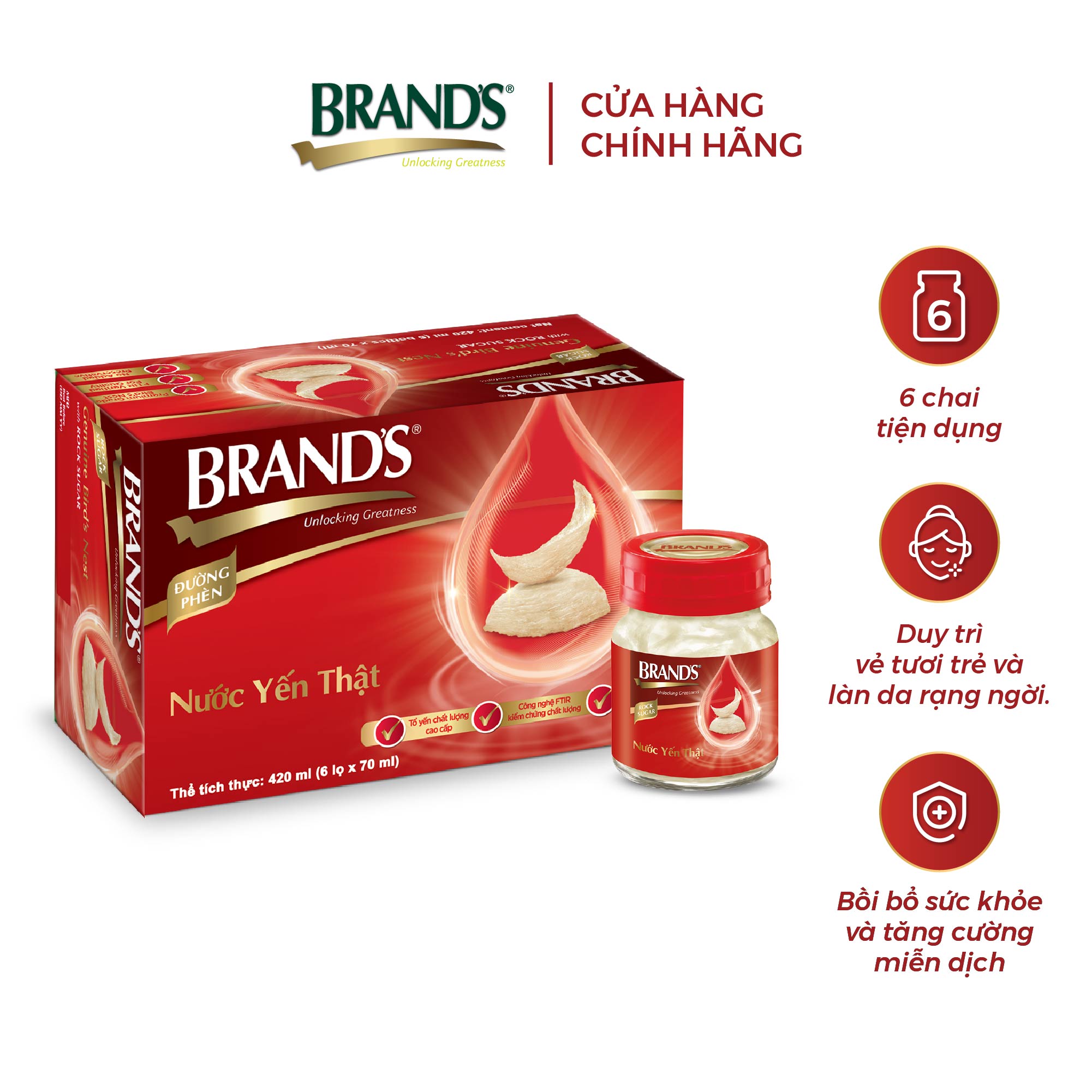 Nước yến thật BRAND'S Đường Phèn