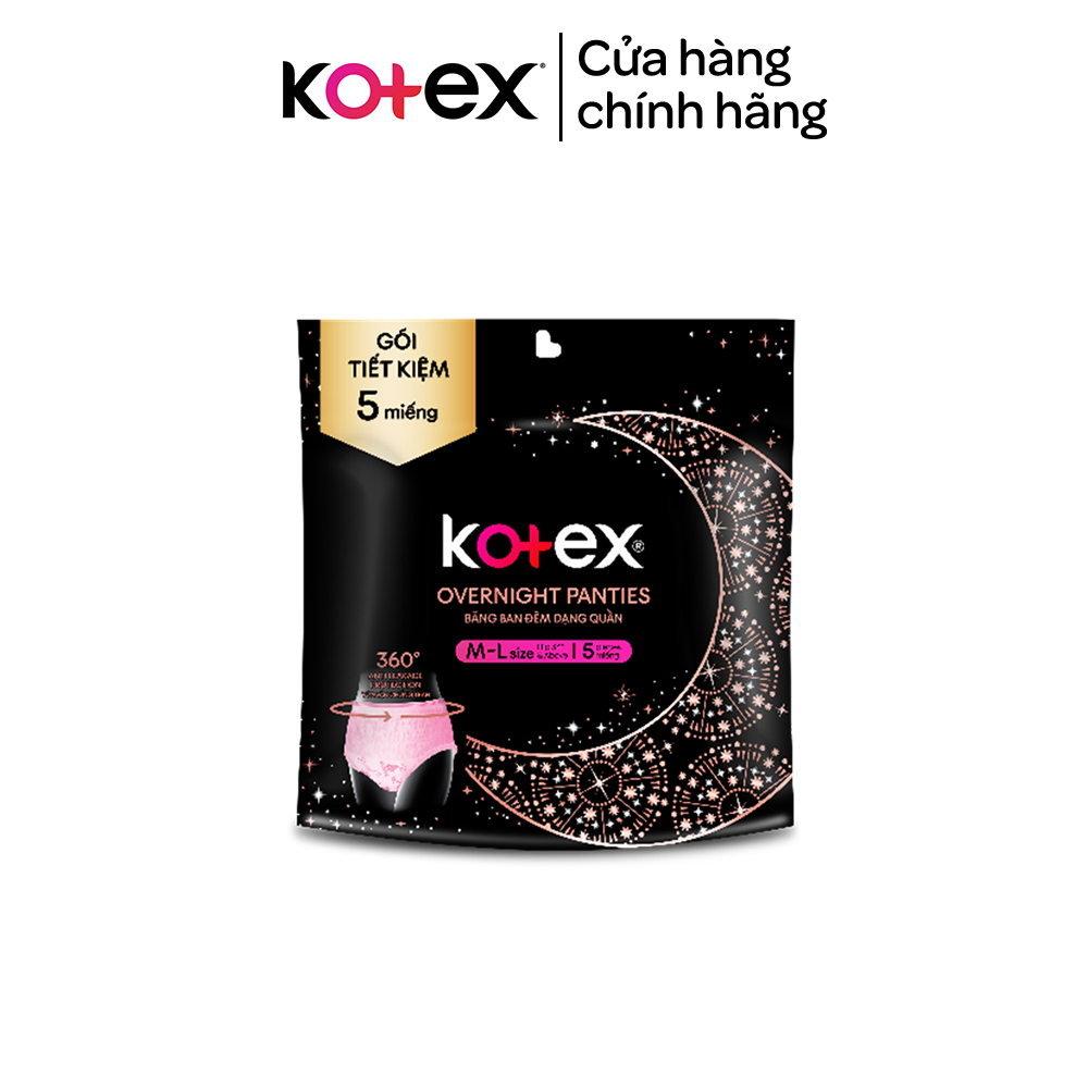 Thùng 8 gói BVS Kotex Ban Đêm Dạng Quần cỡ M/L 5 miếng