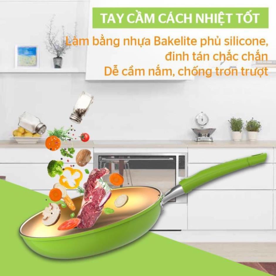 Cặp Chảo Chống Dính Đáy Từ Sunhouse SHG112026MGC - Xanh