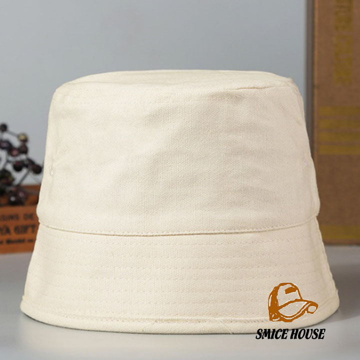 Mũ bucket vành phẳng form ngắn Nhật Bản che mặt nón tai bèo nam nữ vành phẳng chống nắng phong cách hiphop freesize - Smice House