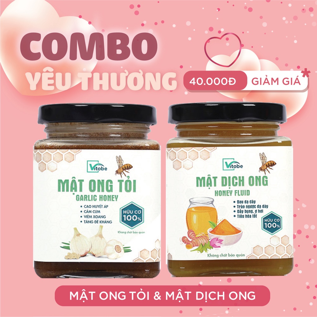 [Combo tiết kiệm] Mật Ong Tỏi &amp; Mật Dịch Ong - Mật Ong Trị Cảm Cúm, Giảm Ho - Mật Ong Trị Đau Thắt Dạ Dày