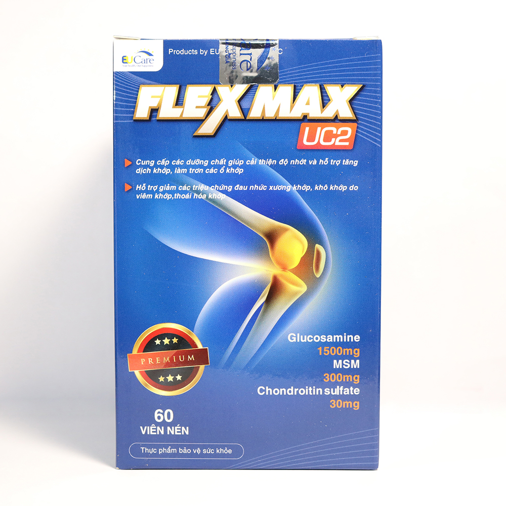 Viên Uống Bổ Xương Khớp Glucosamine 1500mg Flexmax Giảm đau nhức mỏi xương khớp, giảm thoái hóa khớp, giảm viêm khớp - Hộp 60 viên