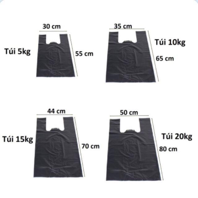 1 kg túi đen loại đẹp bóng, dày, dai