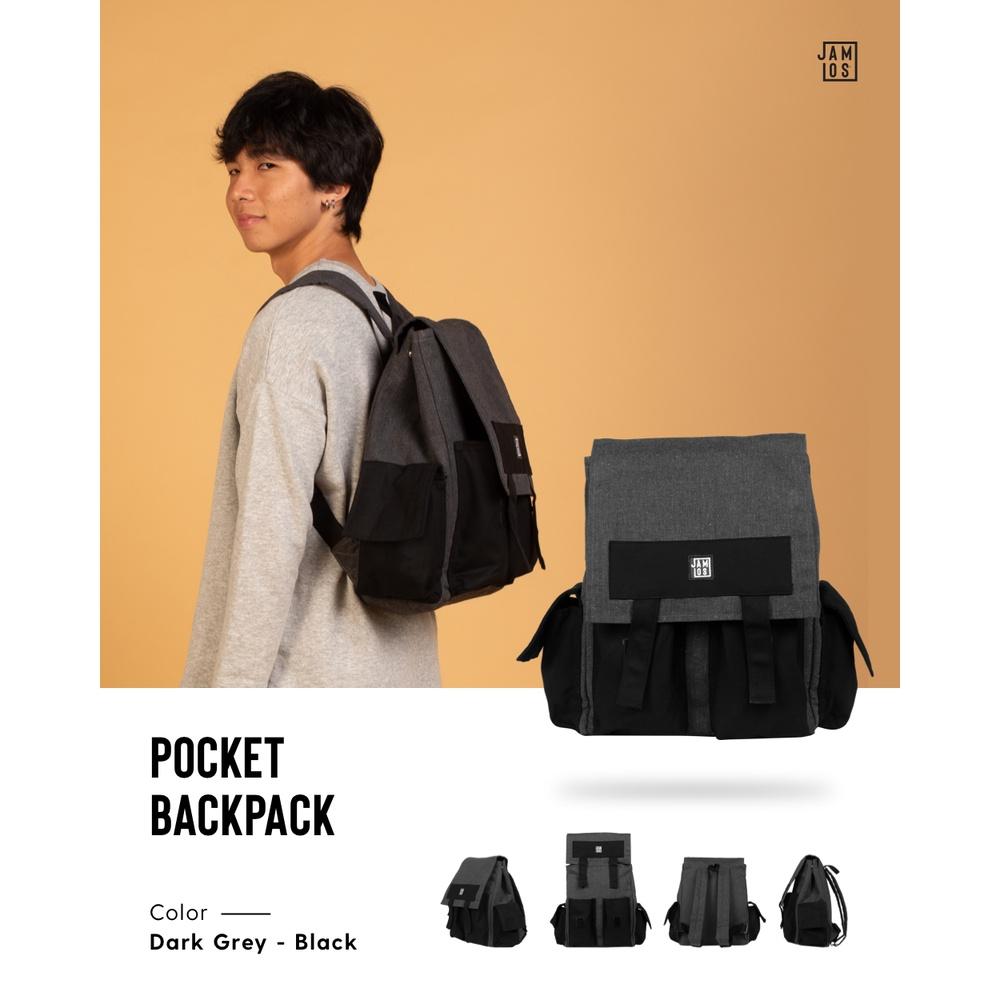 Balo thời trang nhiều ngăn vải canvas Pocket Backpack Jamlos