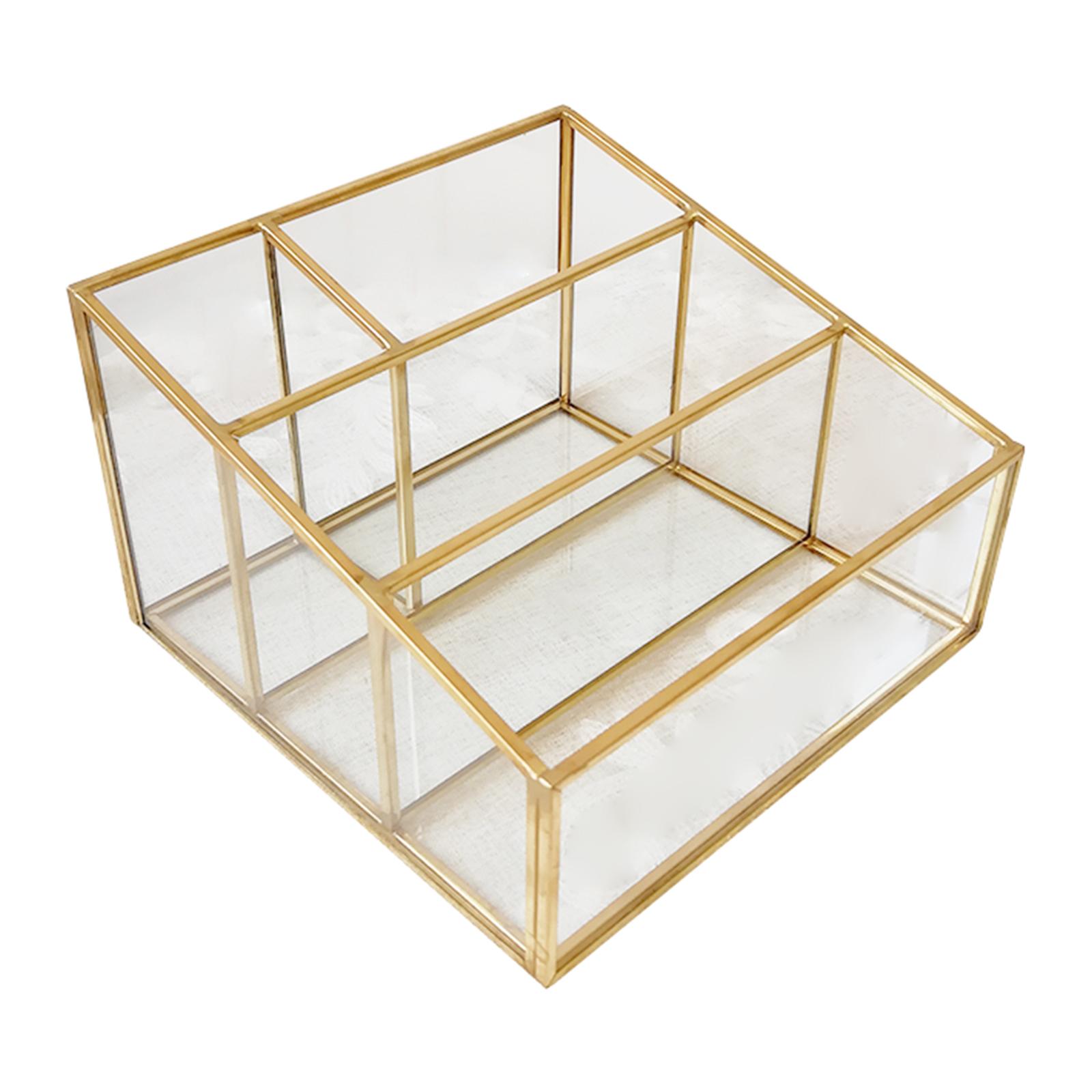 Makeup Organizer, Clear Cosmetic Storage Display Case with 4 Compartments, for Jewelry, Makeup Brushes, Lipsticks