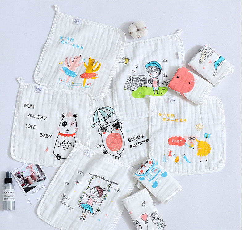 Combo 5 Khăn Sữa Sợi Bông Cotton Mềm Mại Cho Da Em Bé 30*30cm - Hàng Chính Hãng