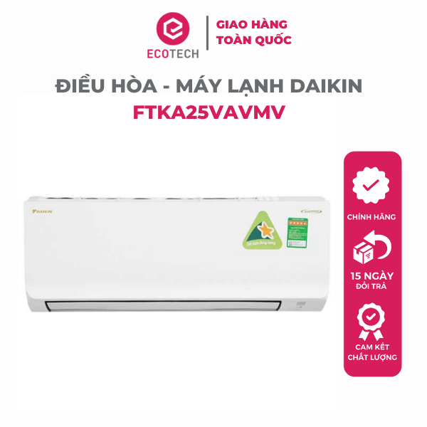 Điều Hòa - Máy Lạnh 1 Chiều Daikin Inverter 9000BTU FTKA25VAVMV - Giao toàn quốc - Hàng chính hãng