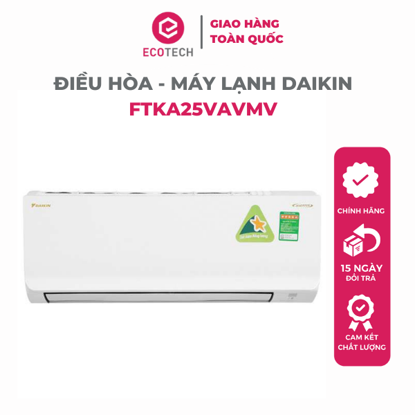 Điều Hòa - Máy Lạnh 1 Chiều Daikin Inverter 9000BTU (1.0HP) FTKA25VAVMV - Giao toàn quốc - Hàng chính hãng