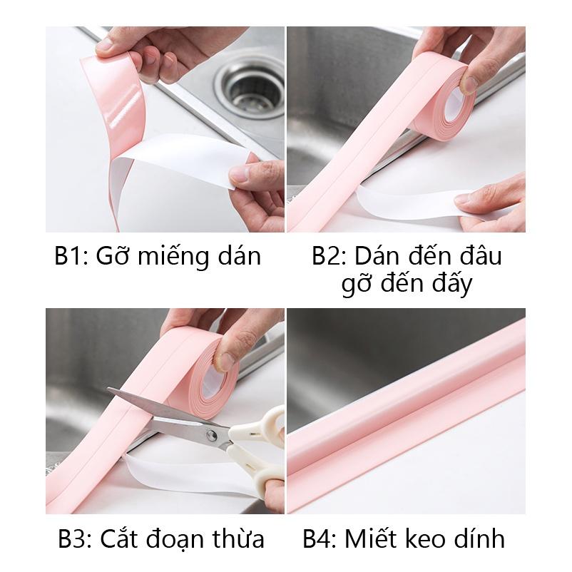 Băng keo chống ẩm mốc phòng vệ sinh Băng keo dán viền phòng tắm phòng bếp nhà vệ sinh