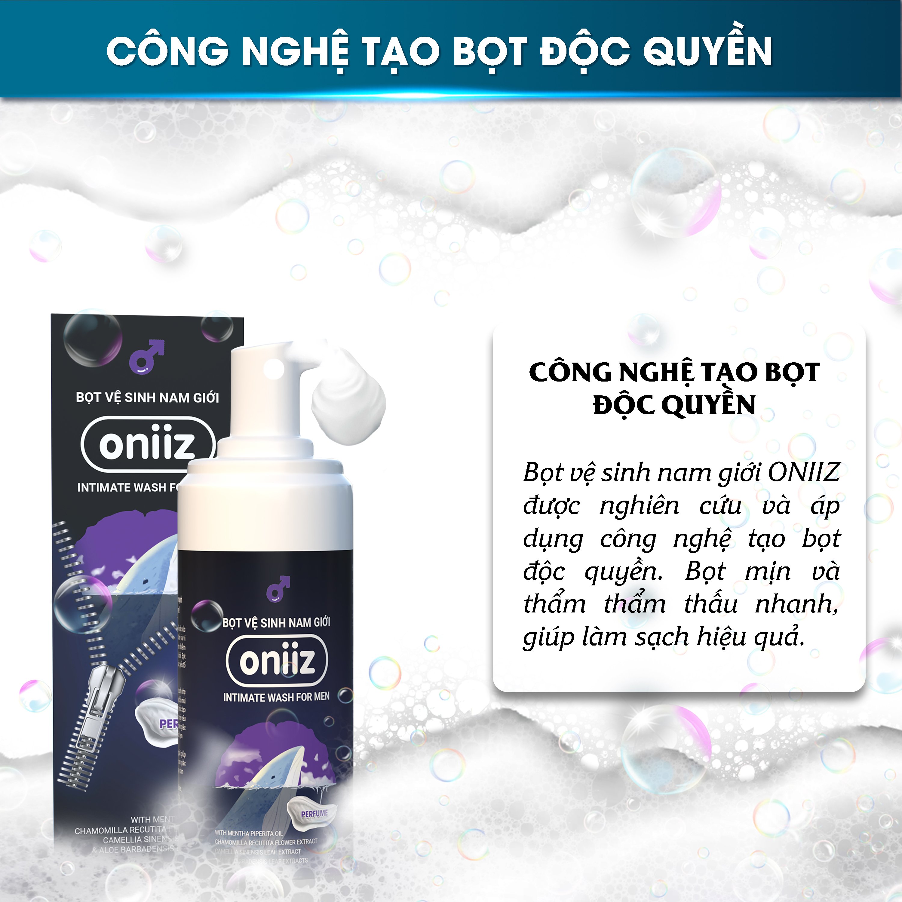 Bọt vệ sinh nam giới Oniiz 100ml