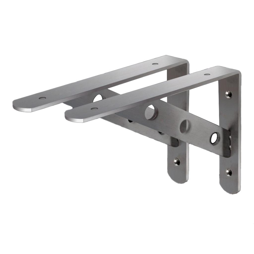 2pcs Stainless Steel Heavy Duty Shelf Bracket Corner Brace Support Fastener Wall Hanging Shelve Support Bracket