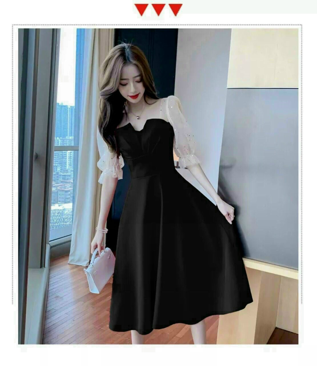 Váy đầm xinh dự tiêc, dạo phố trẻ trung sang trọng thanh lịch chất vải form dày đẹp size 38kg đến 69kg