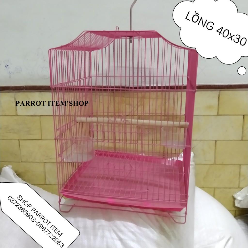 LỒNG CHIM SIZE 30*40 CHO CHIM,YẾN PHỤNG, VẸT (có 3 màu xanh,cam,hồng có thể thay đổi theo kho của shop)