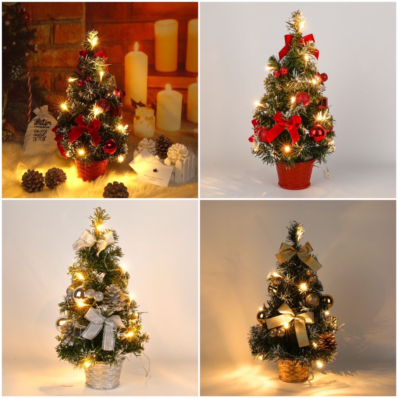 Cây thông Noel mini để bàn trang trí Giáng sinh 40cm cao RẺ VÔ ĐỊCH
