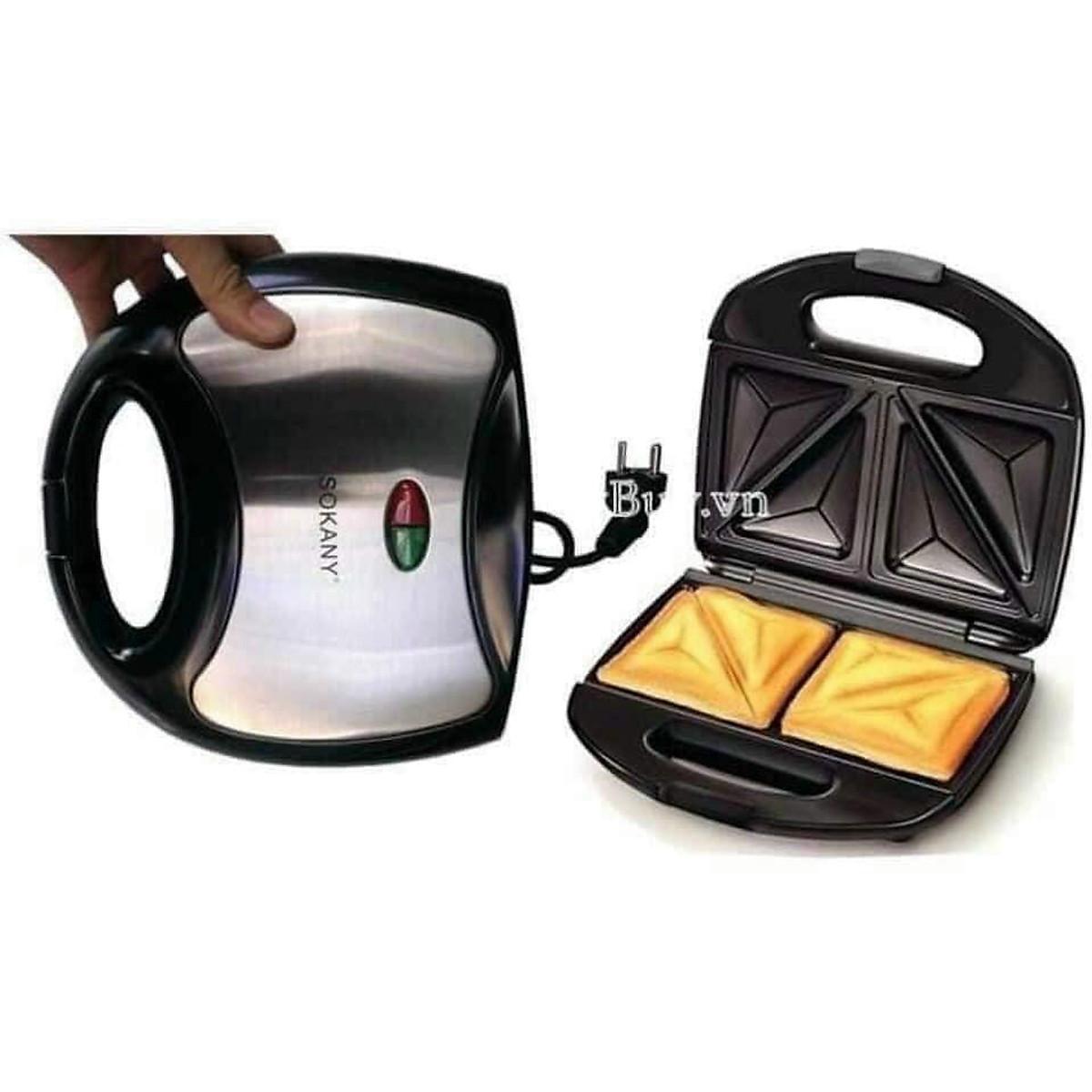 Máy Nướng Bánh Mì Sandwich 750W, Máy Làm Bánh Hotdog 220V KJ-102 Cao Cấp Chống Dính Siêu Bền