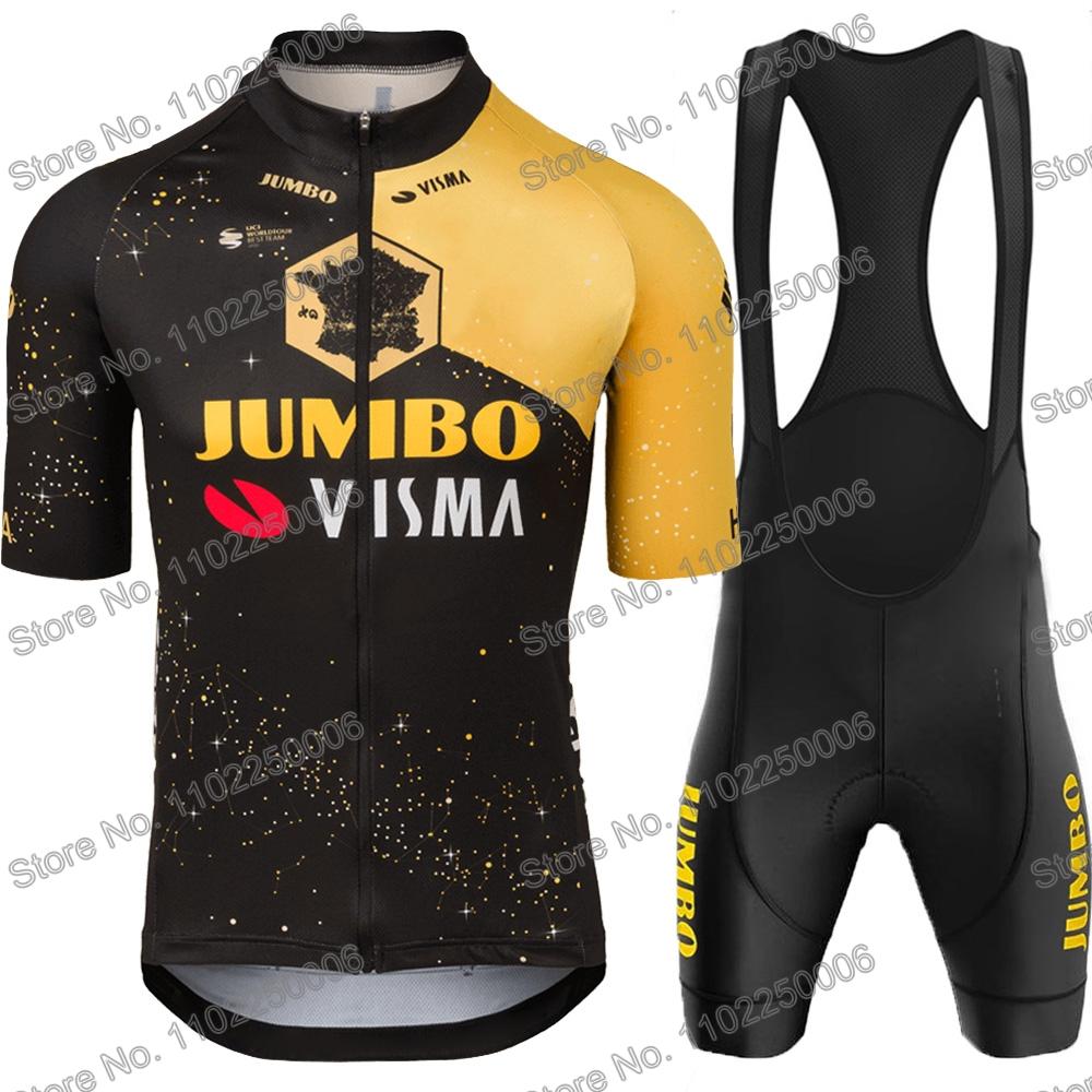 2023 Jumbo Visma Chuyến Lưu Diễn Pháp TDF Đi Xe Đạp Quần Áo Đan Mạch Bỉ Slovenia Bộ Quần Áo Đạp Xe Xe Đạp Đường Bộ Áo Sơ Mi Phù Hợp Với MTB Maillot Color: 8 Size: XXS