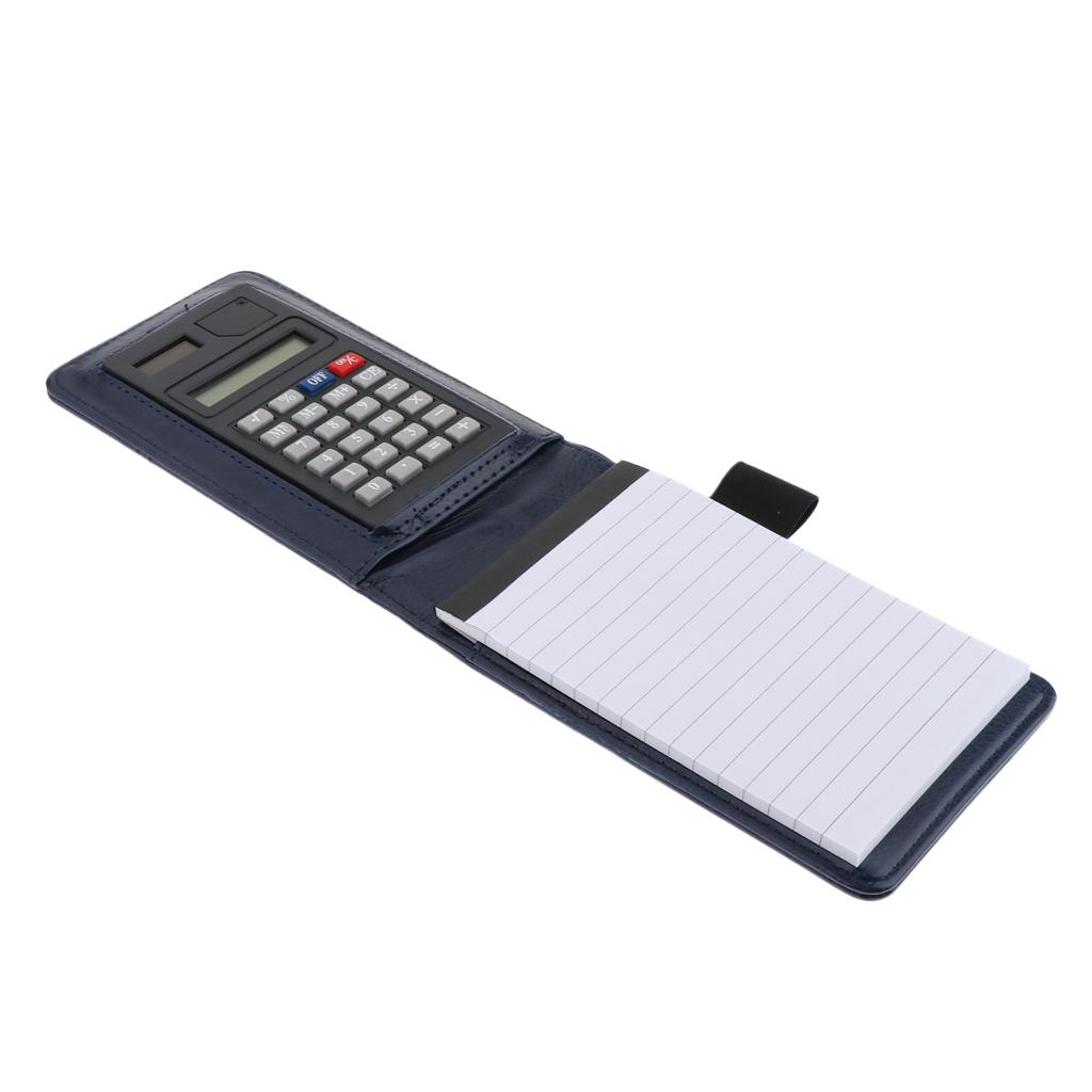 Faux Leather Waterproof Top Hardcover Notes Book with Calculator Black