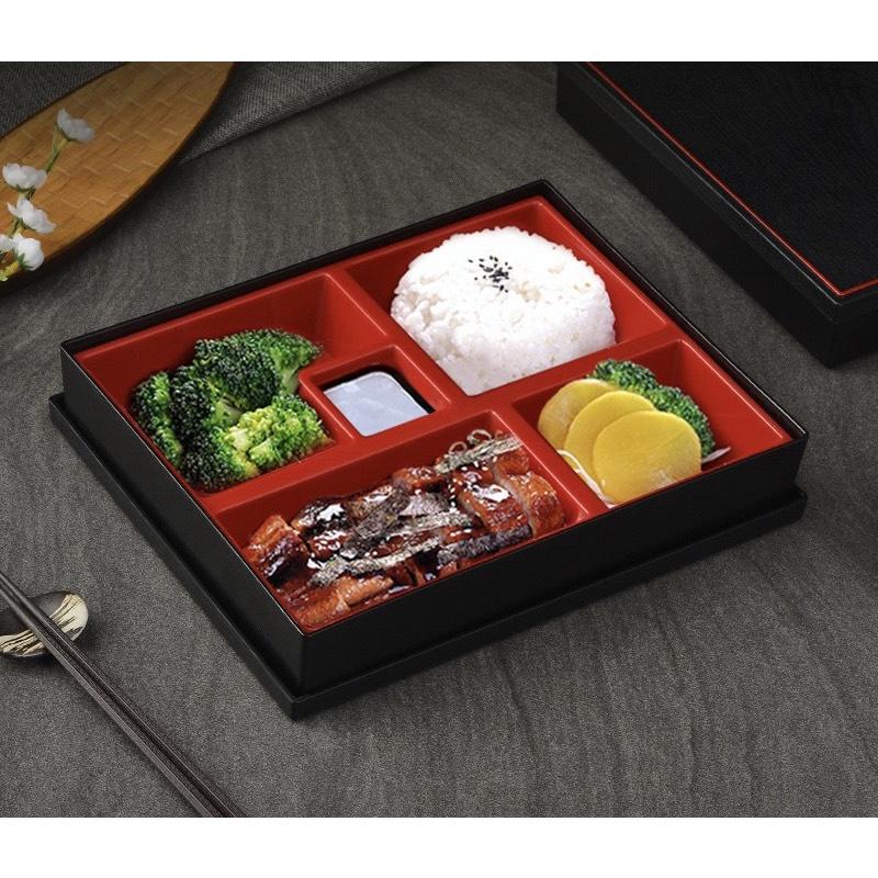 Hộp Cơm Bento Nhựa Cao Cấp 5 Ngăn  - Màu đen,21cm x 27cm x 5.5cm