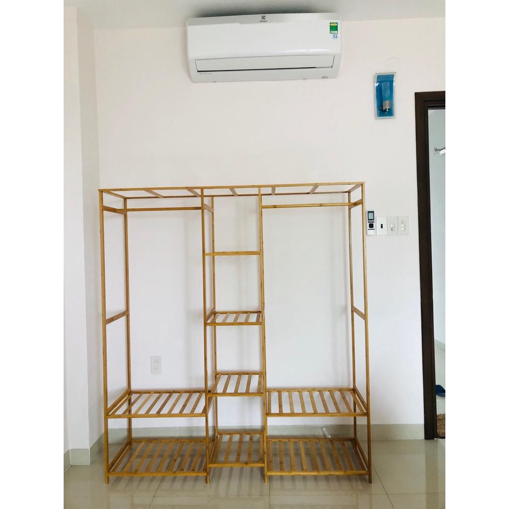 Tủ quần áo trống mẫu lớn 130x38x150cm , tủ treo quần áo decor gỗ thông cao cấp sơn phủ chống ẩm - kagu