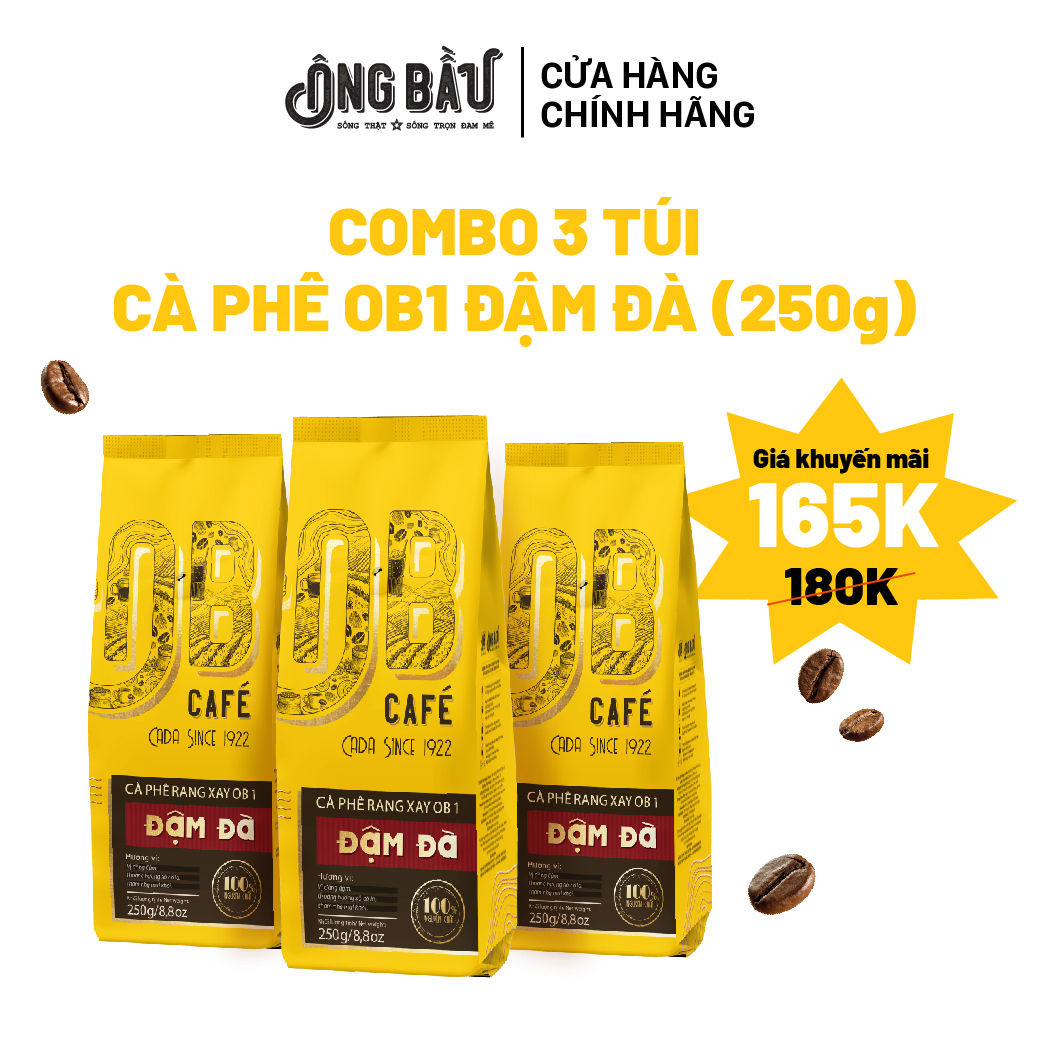 COMBO 3 TÚI - CÀ PHÊ OB1 ĐẬM ĐÀ
