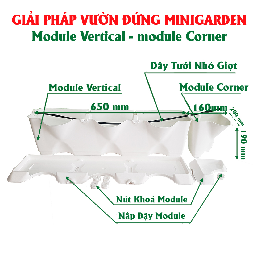 CHẬU MODULE TRỒNG RAU BAN CÔNG NHẬP KHẨU BỒ ĐÀO NHA
