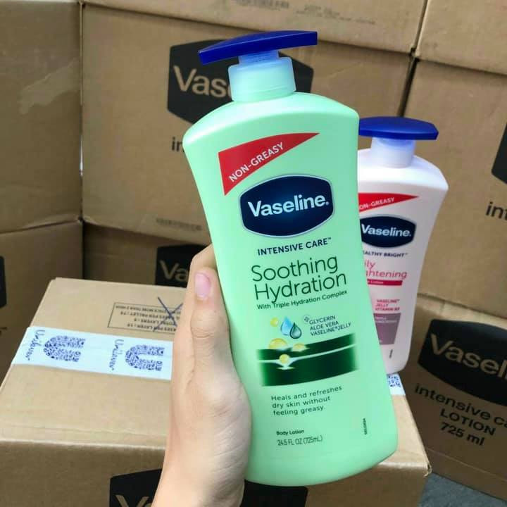 Sữa dưỡng thể Vaseline xanh lá Total Moisture Aloe Fresh Hydrating Body Lotion 725ml mẫu mới