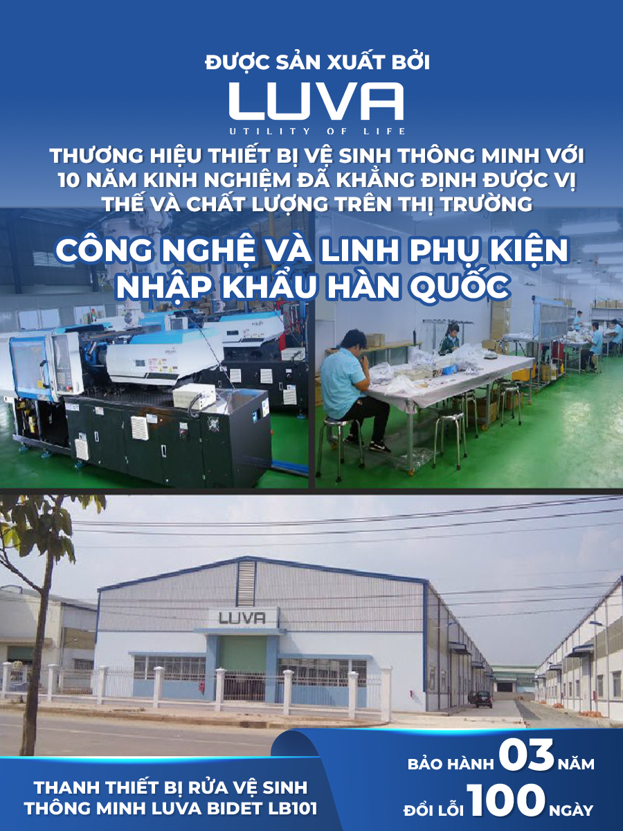 Vòi xịt rửa vệ sinh thông minh LUVA BIDET LB101/LB201 xuất Hàn Quốc, BH 3 năm, đổi lỗi 100 ngày - Hàng chính hãng