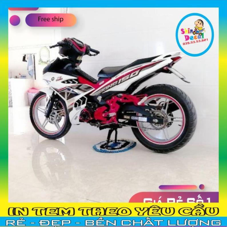 Tem rời Exciter 150 Mxking trắng đỏ Crom