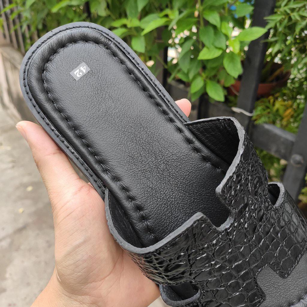 Dép ngang da bụng cá sấu rất êm!