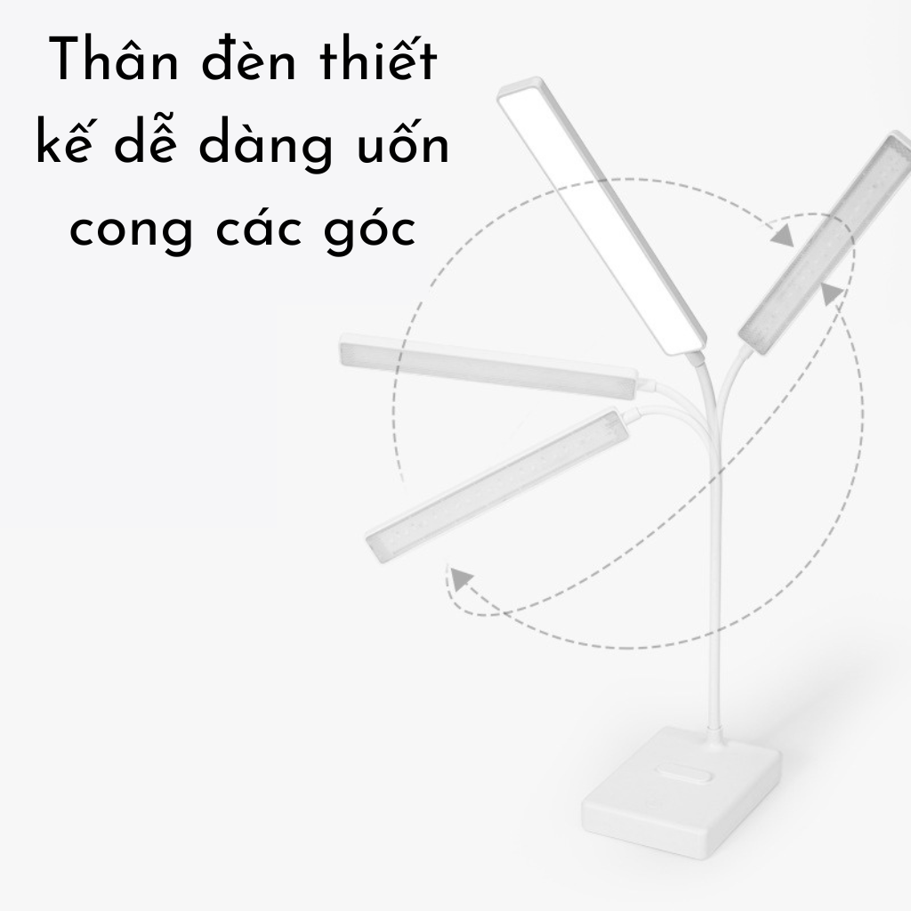 Đèn bàn Tích Điện 3 màu ánh sáng, học tập, đọc sách, làm việc