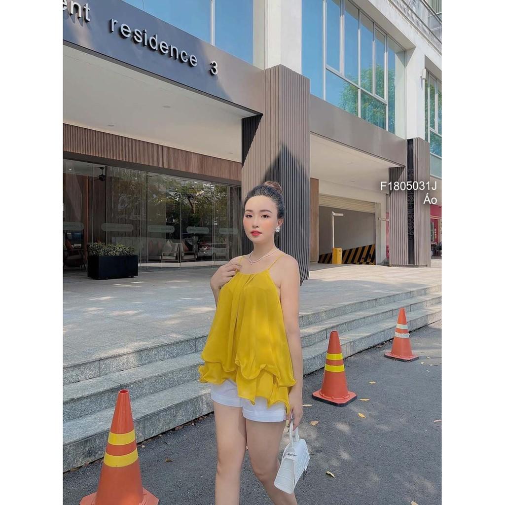 Áo voan lụa bèo tầng 2 dây đan lưng!