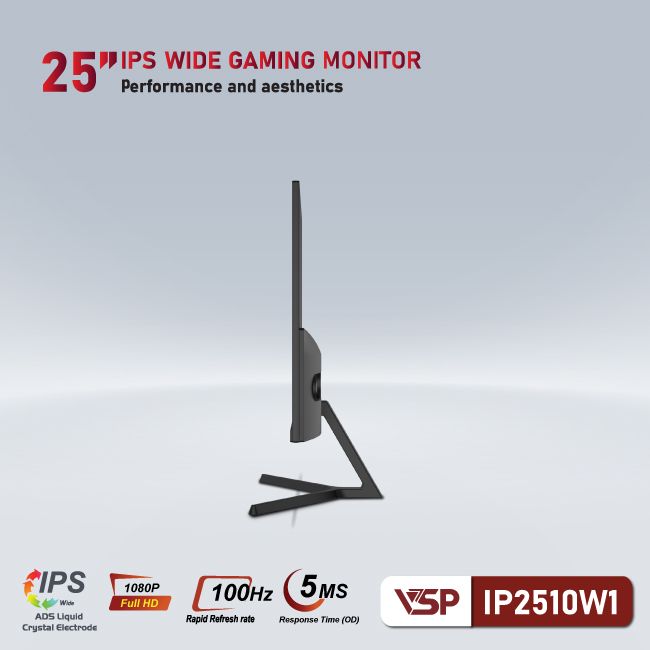 Màn hình máy tính 25inch VSP IP2510W1 (24.5&quot; IPS FHD 100Hz, HDMI+VGA) - Hàng chính hãng VSP phân phối