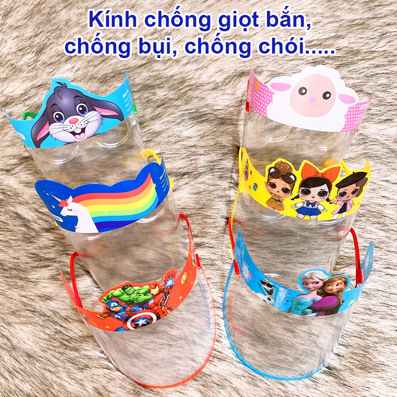 Kính chắn giọt bắn trẻ em, Kính chống giọt bắn cho bé 3-10 tuổi chống hầm hơi an toàn tiện lợi cho bé yêu mang khi ra đường – SK022