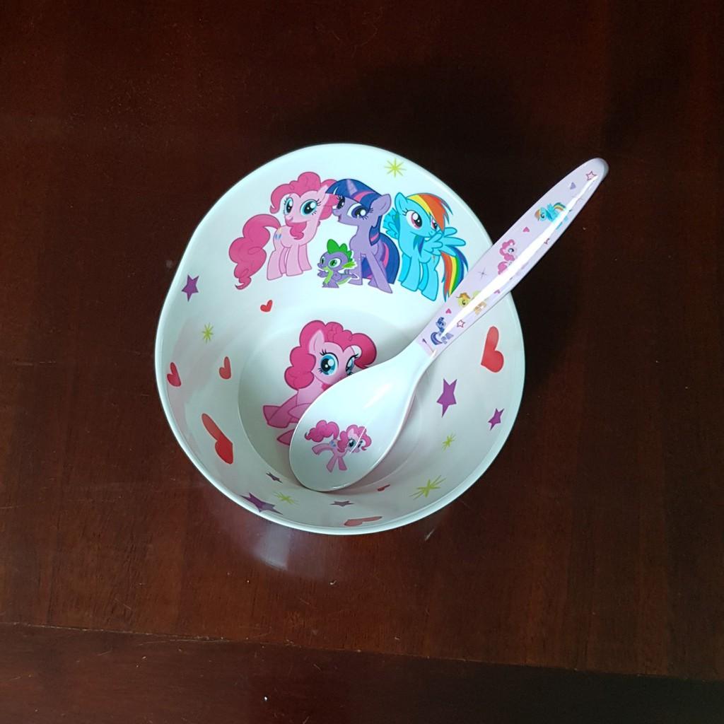 Bộ chén ăn,muỗng hoạt hình pony cho bé