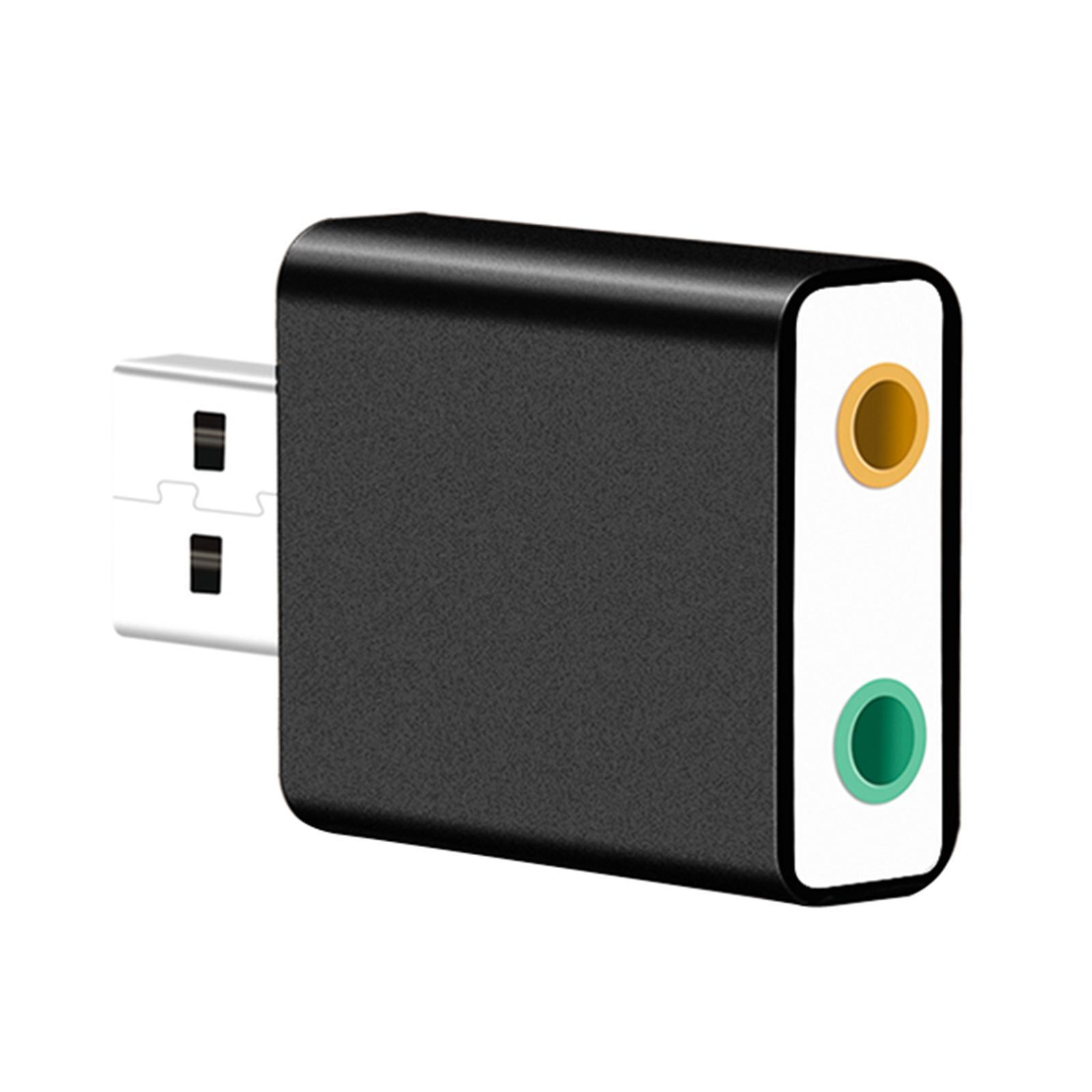 USB Audio Adapter with 3.5mm Speaker/Headphone & Microphone Jacks