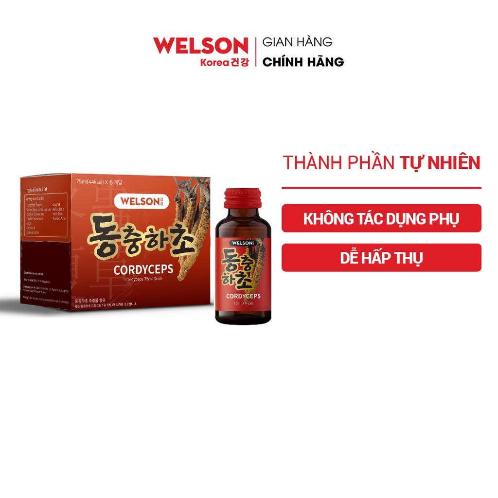 Nước uống Đông trùng Hạ thảo Welson Cordyceps hộp 6 chai 75ml