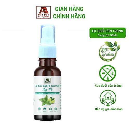 Xịt Tinh Dầu Đuổi Muỗi &amp; Khử Mùi Tinh chất Bạc Hà 50ml / Xịt Đuổi Muỗi AN AN