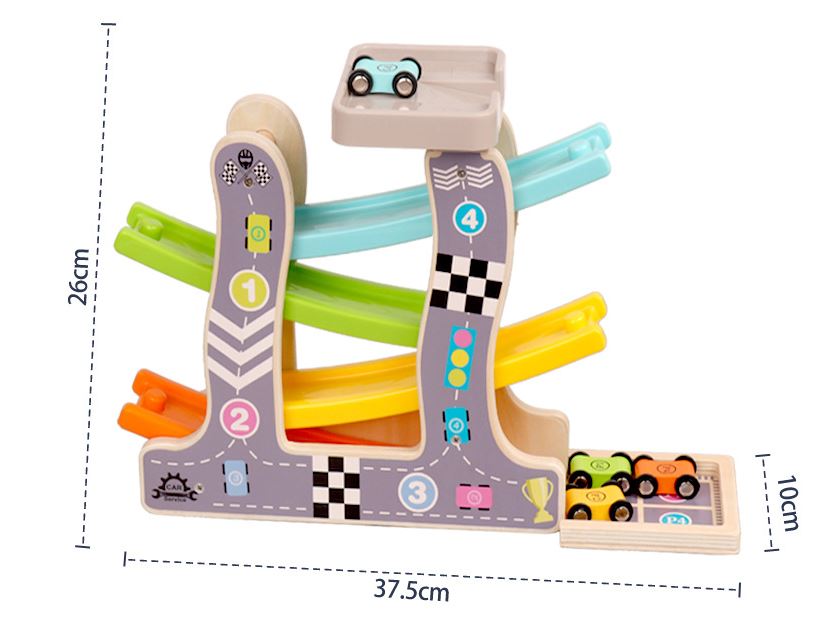 Xe Trượt Quán Tính 4 Tầng Bằng Gỗ