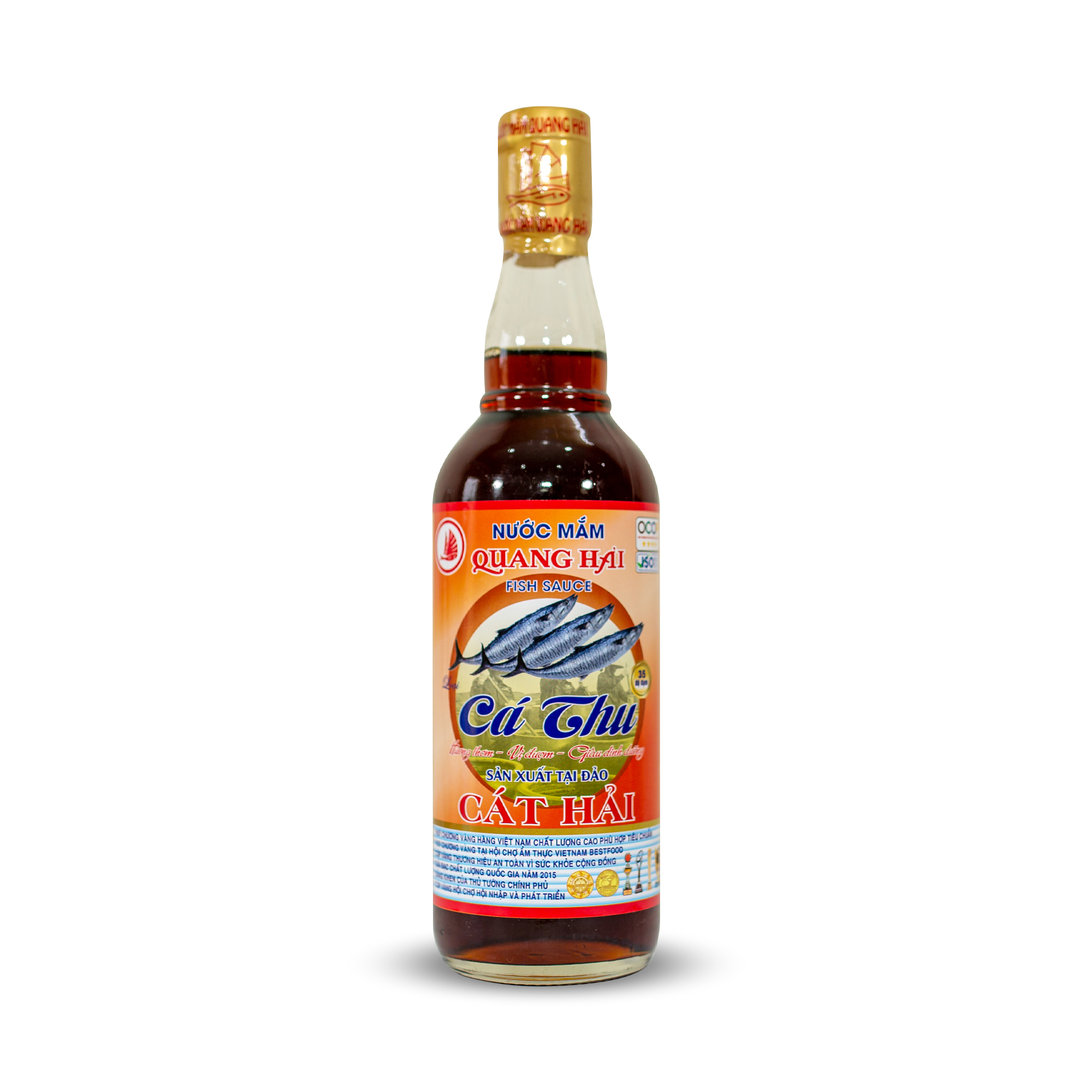 Nước Mắm Truyền Thống Cát Hải - Quang Hải, loại Cốt Cá Thu 35ºN, chai 500ml
