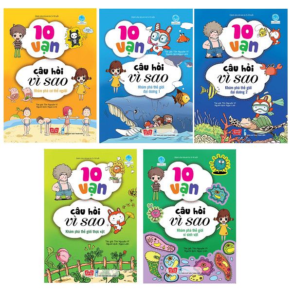 Combo 10 Vạn Câu Hỏi Vì Sao - Khám Phá Cơ Thể Người + Thế Giới Đại Dương + Thực Vật + Vi Sinh Vật