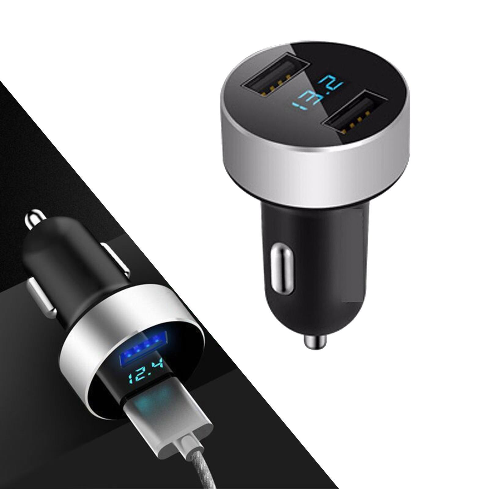 4.8A  USB Car Charger for Smartphone LED Voltmeter