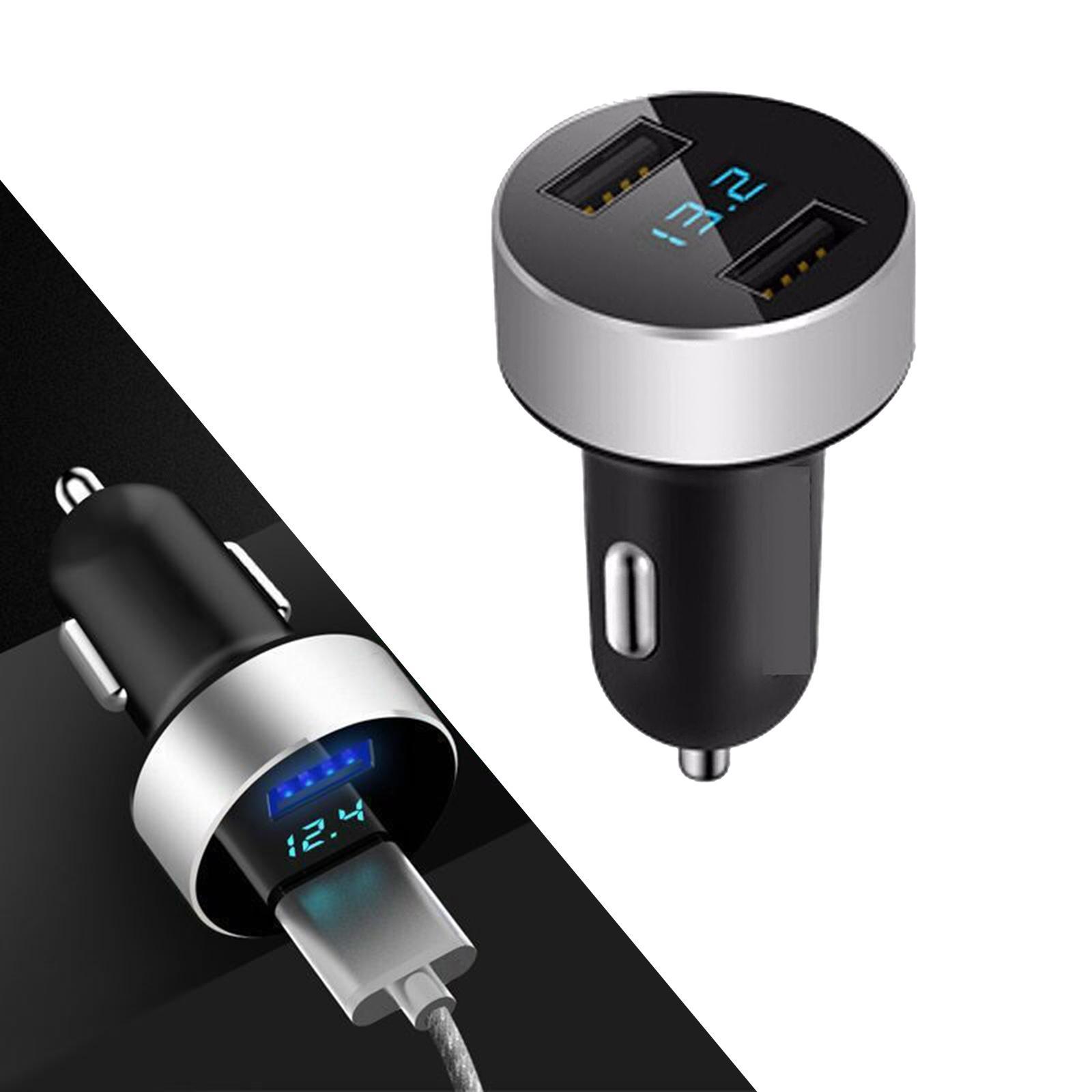 2X Dual USB Car Charger Waterproof  Socket Charger for Smartphone LED