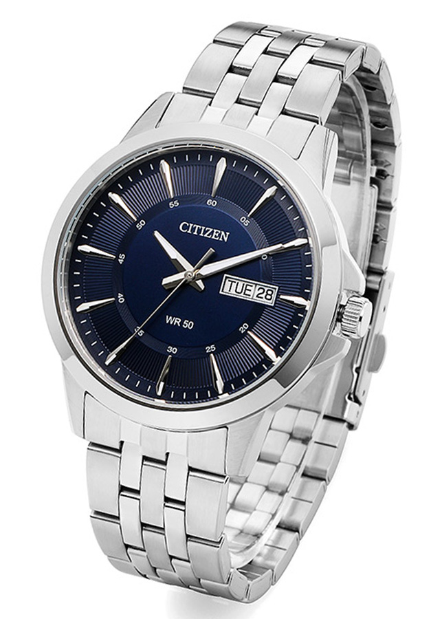 Đồng Hồ Nam Citizen Pin-Quartz Dây Thép Không Gỉ BF2011-51L - Mặt Xanh (41mm)