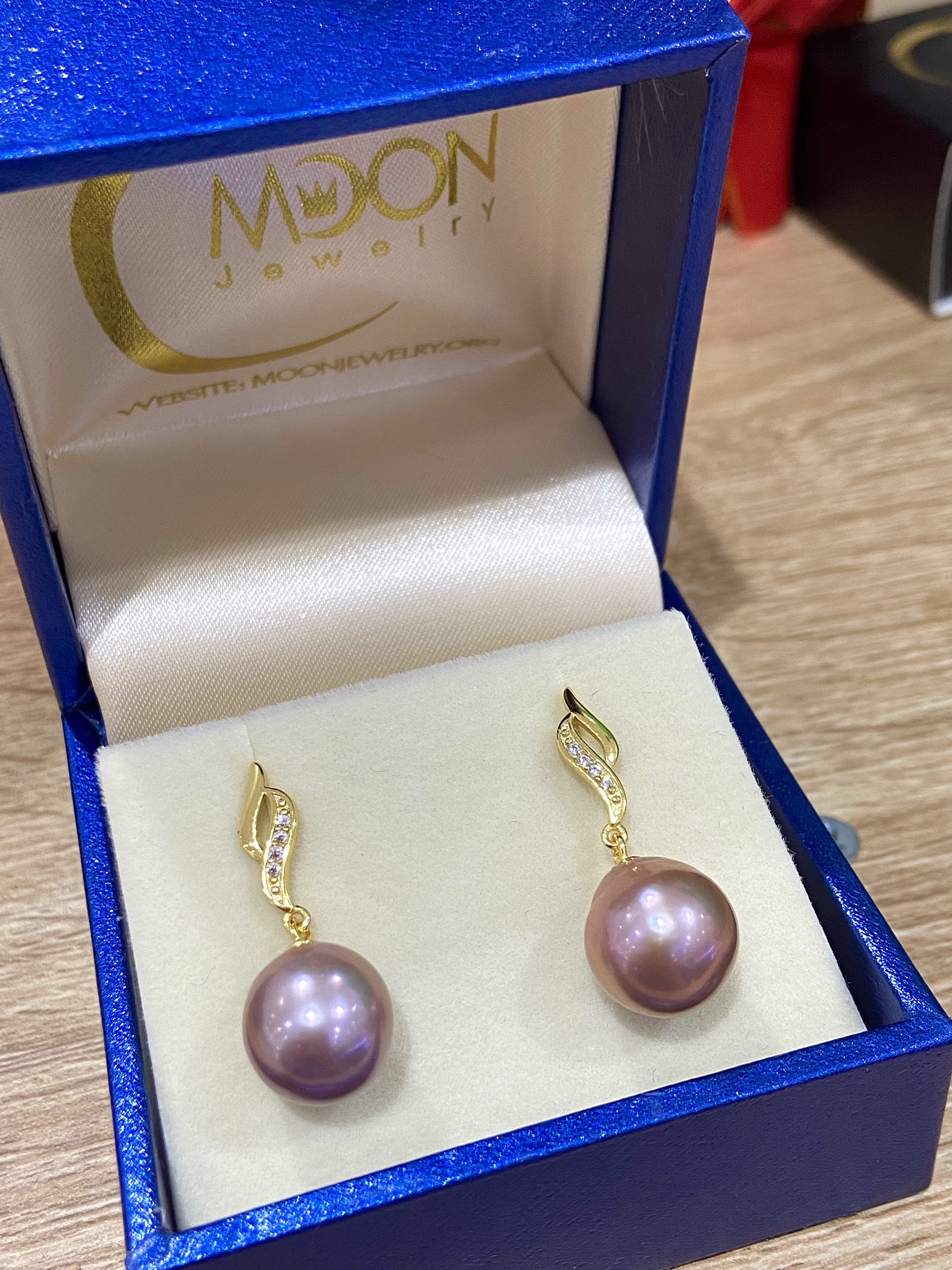 Bông Tai Ngọc Trai Edison Ánh Tím (BNT0131) - MOON Jewelry