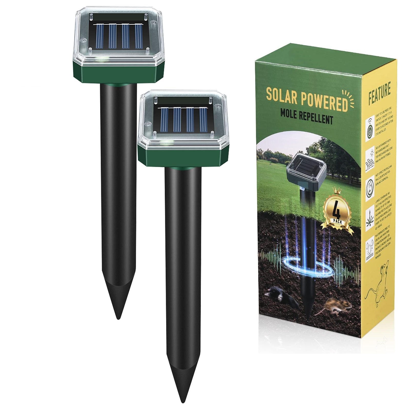 Bộ 2 cái máy đuổi chuột ngoài trời Outdoor Ultrasonic Snake Repellent