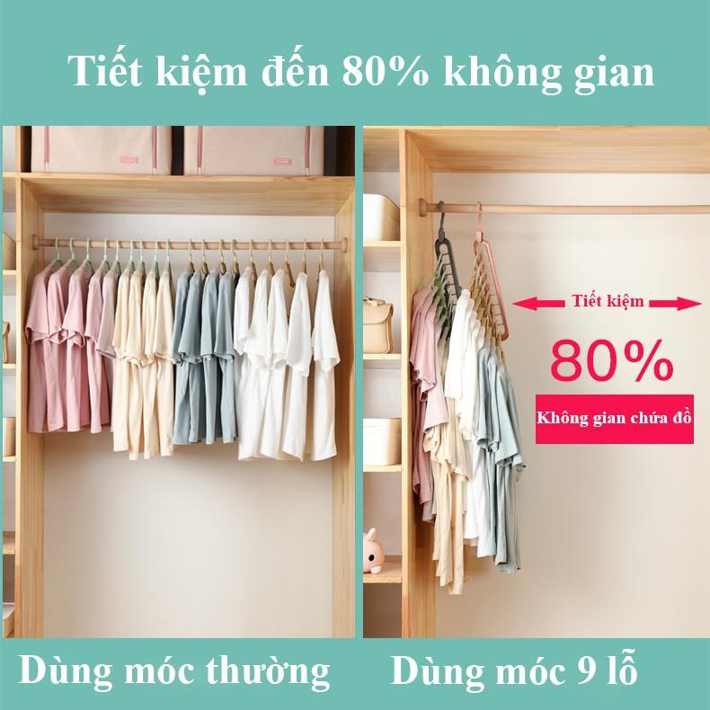 combo 2 móc treo quần áo 9 lỗ thông minh