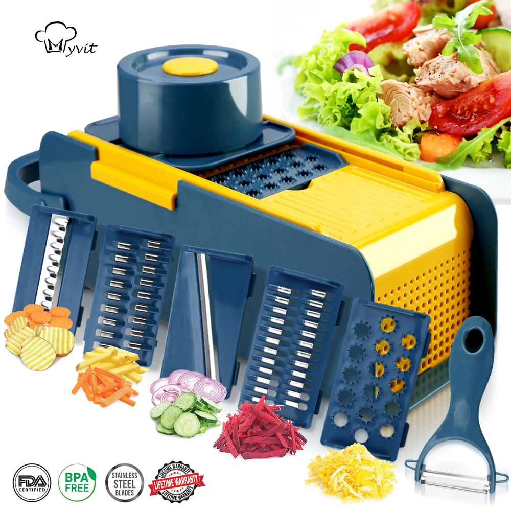 Dụng Cụ Thái Lát Rau Củ Rau Củ Quả Đa Năng Trái Cây Khoai Tây Dao Gọt Vỏ Cà Rốt Xay Phụ Kiện Nhà Bếp Giỏ Đựng Dụng Cụ Thái Lát Rau Củ